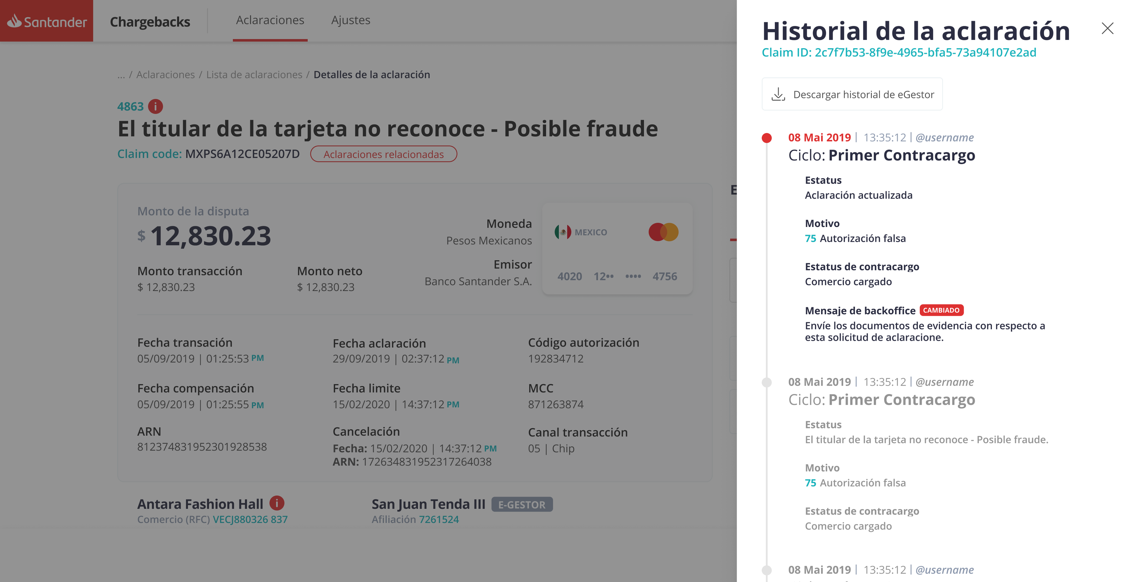 Chargeback detail,possible fraud